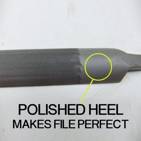 HALF ROUND FILES polished heel detail shows 3