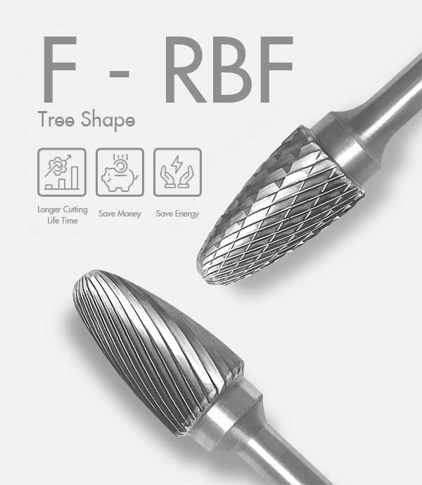 carbide burr shape F rbf size
