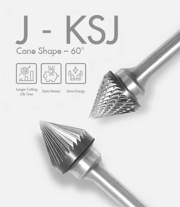 carbide burr shape J KSJ size