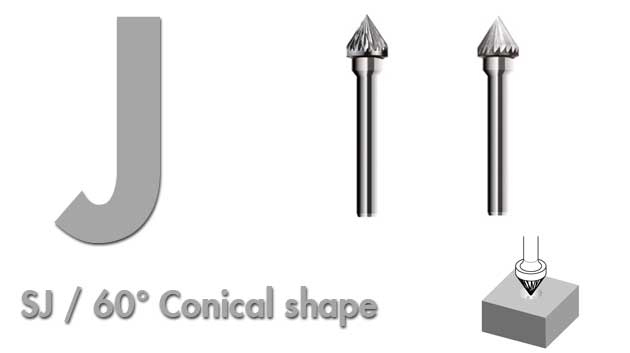 carbide-burrs-shape-J 60degree conical shape