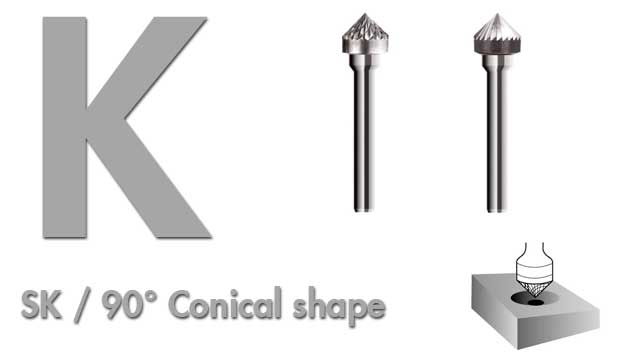 carbide-burrs-shape-K 90 degree conical shape