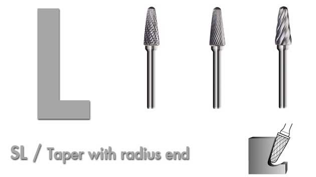 carbide-burrs-shape-L taper with radius end